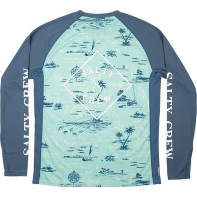 Salty Crew Tippet Pinnacle Long Sleeve Shirt -Seafoam Harbor – Large