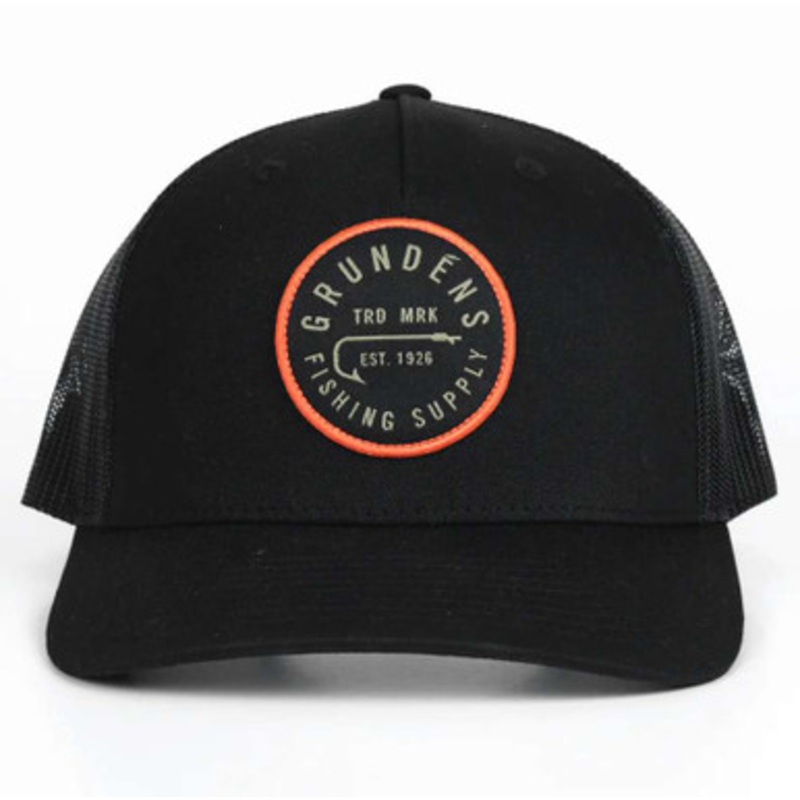 Grundens Hook Trucker Hat – Solid Black