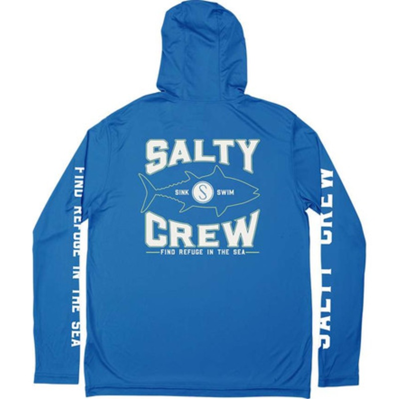 Salty Crew Tight Lines Hooded Sunshirt – Royal – X-Large