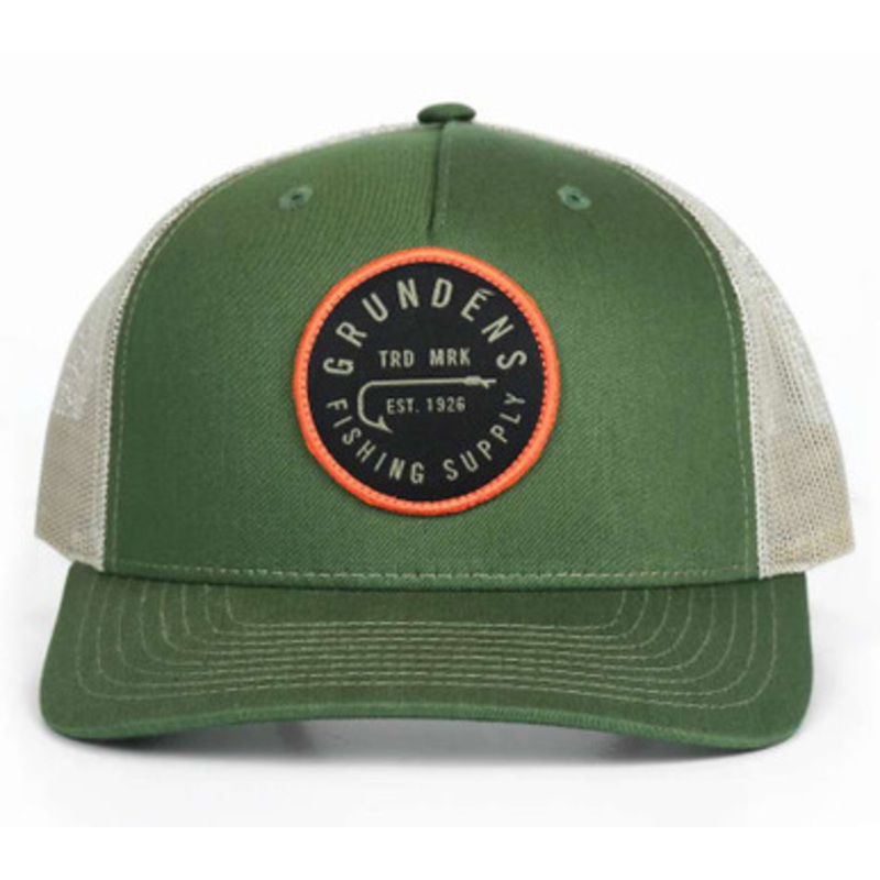 Grundens Hook Trucker Hat – Army Olive/Tan