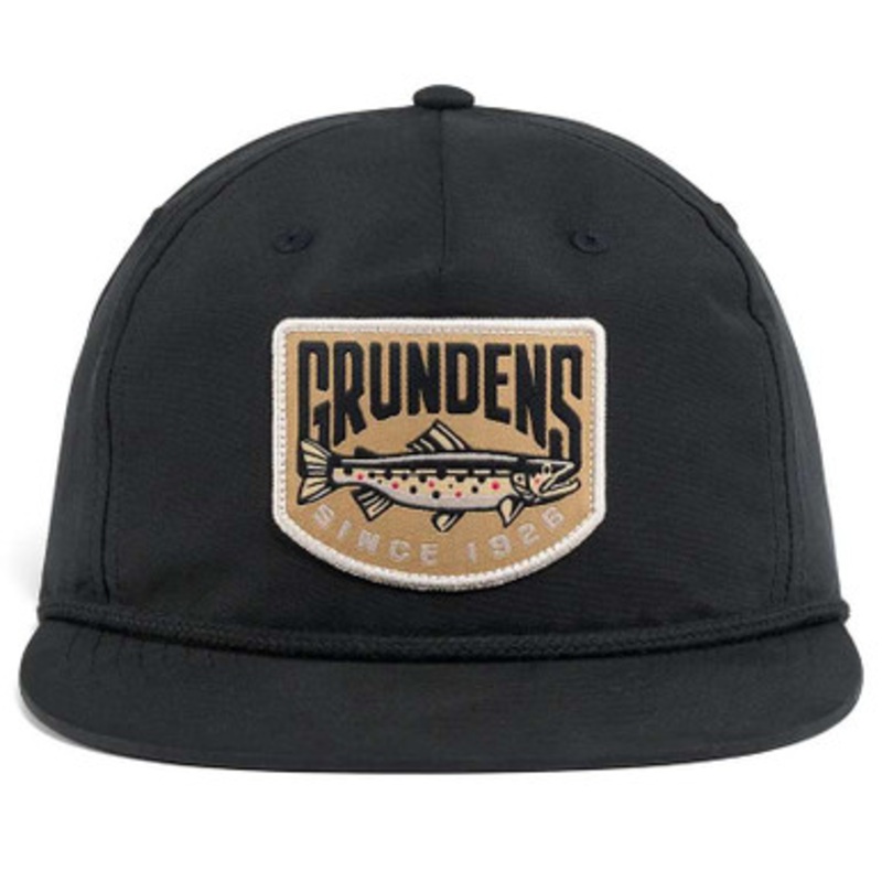 Grundens Trout Patch Rope Trucker Hat – Black
