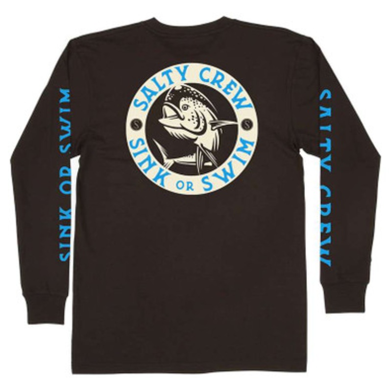 Salty Crew Mighty Mahi Long Sleeve Shirt – Black – X-Large