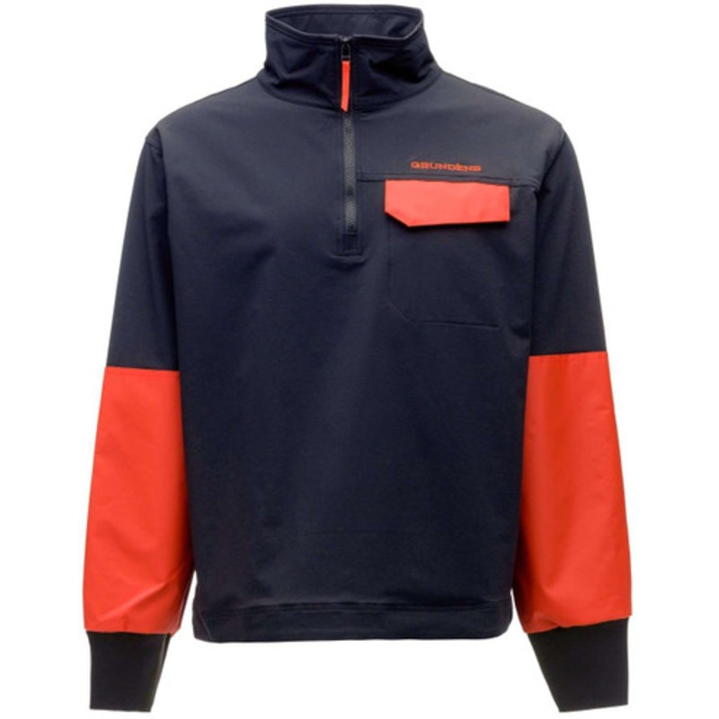 Grundens FishPicking Snap Shirt – Navy/Orange – Large