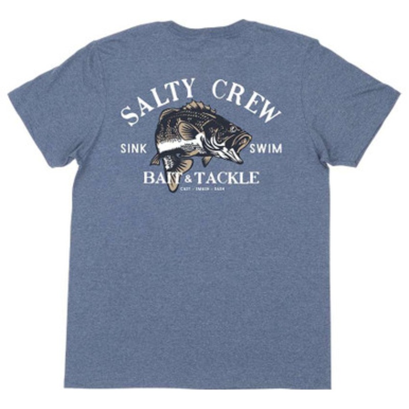 Salty Crew Bass Man Short Sleeve T-Shirt – Navy Heather – X-Large
