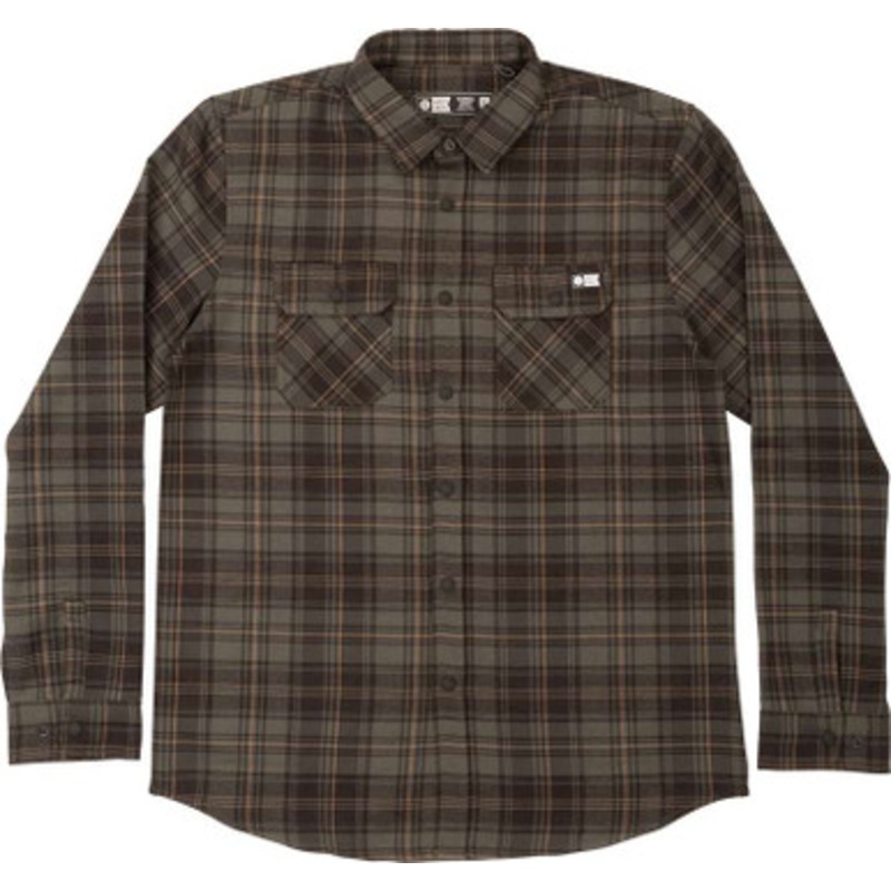 Salty Crew Boatyard Long Sleeve Tech Flannel – Green – X-Large
