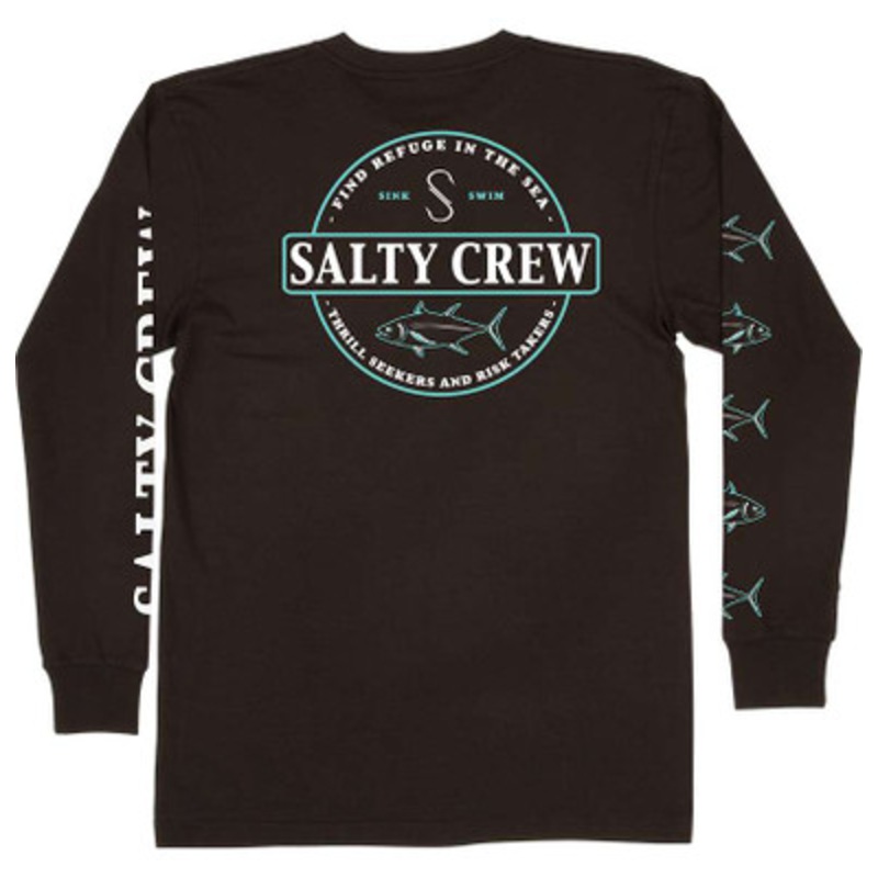 Salty Crew Deep Sea Premium Long Sleeve Shirt – Black – X-Large