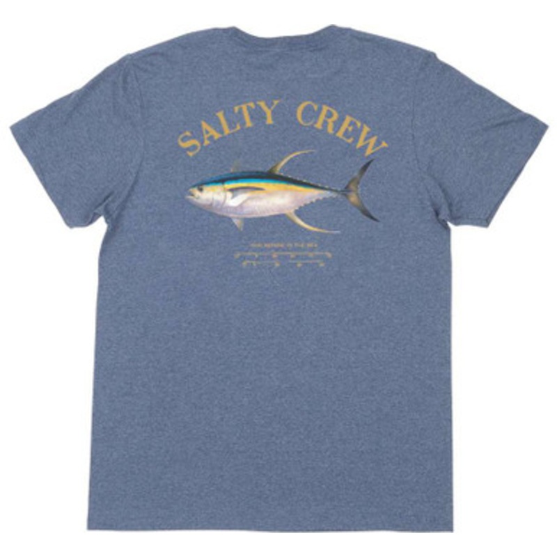 Salty Crew Ahi Mount Short Sleeve T-Shirt – Navy Heather – X-Large