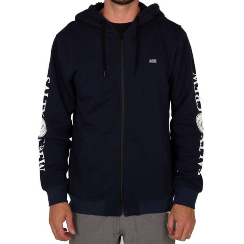 Salty Crew Refuge Sherpa Zip Fleece – Navy – Large