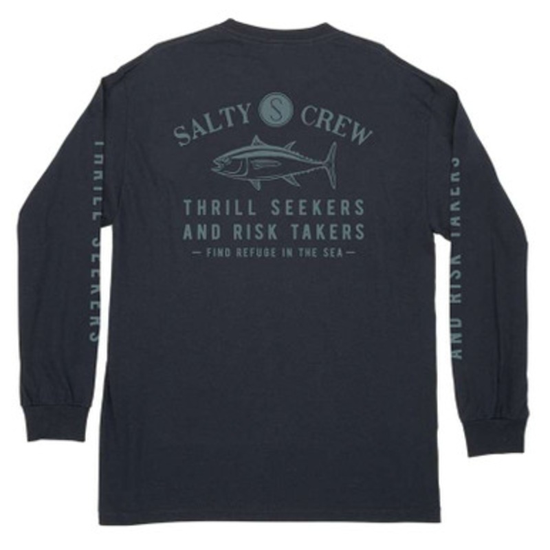 Salty Crew Fish Monger Standard Long Sleeve Shirt – Navy – 2X-Large