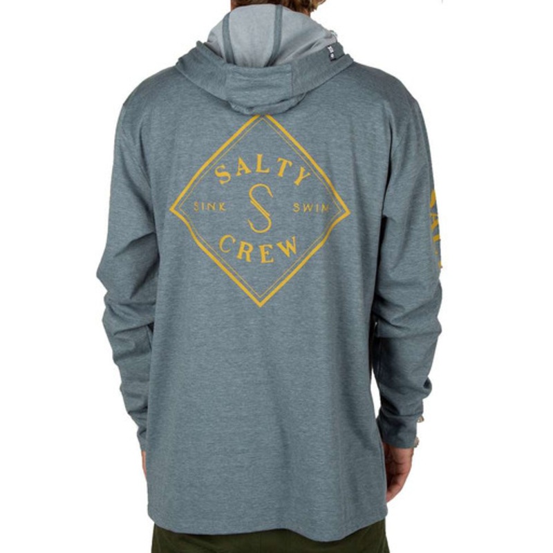 Salty Crew Tippet Pocket Hood Tech Tee – Blue – X-Large