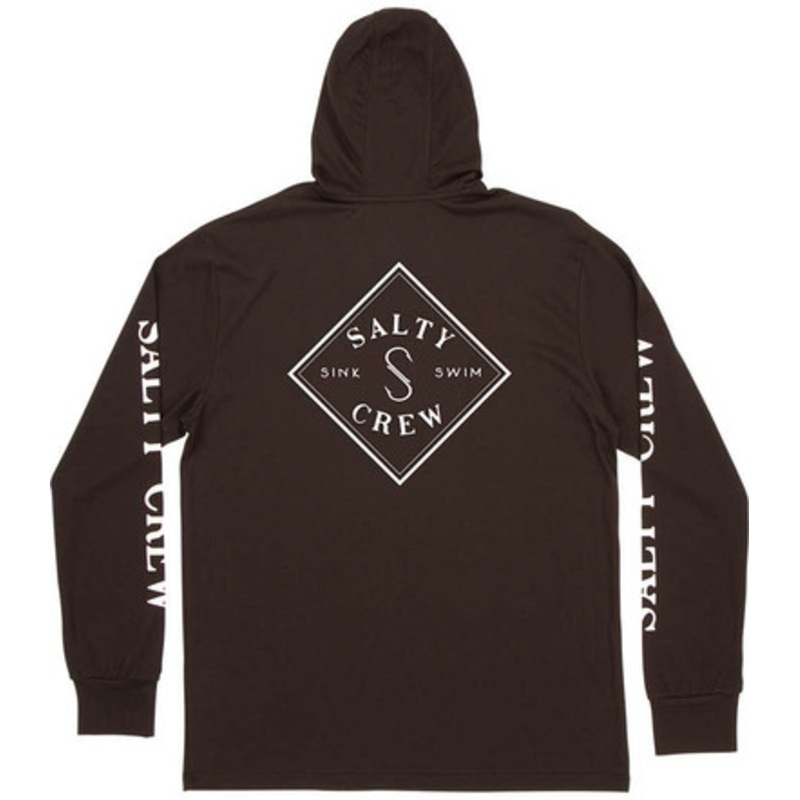 Salty Crew Tippet Pocket Hood Tech Tee – Black – Large