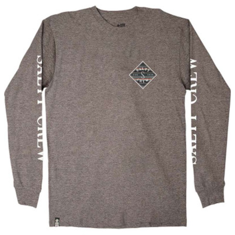 Salty Crew Tippet Refuge Premium Long Sleeve Tee – Heather Charcoal – X-Large