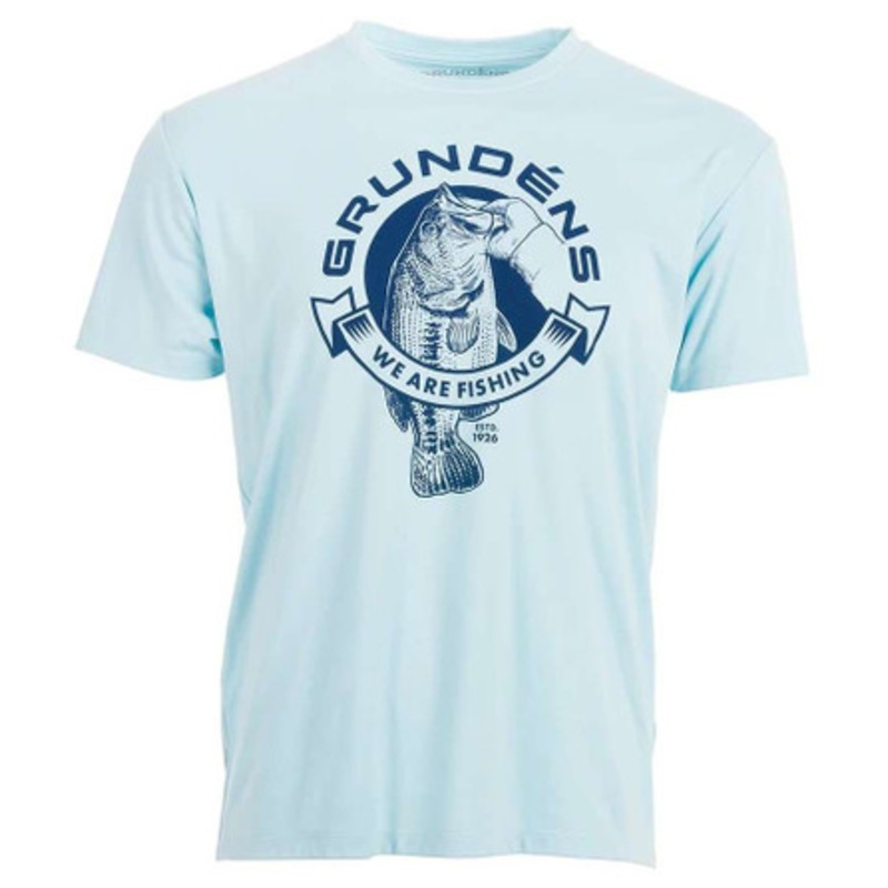 Grundens Tech Tee Bass Print Short Sleeve – Aquatic – X-Large
