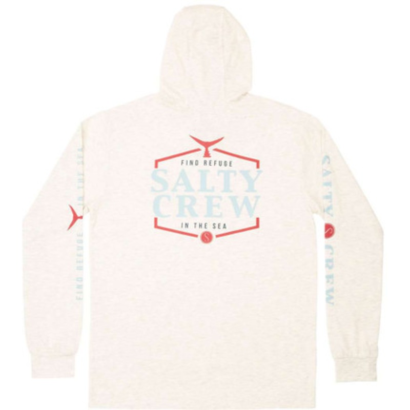 Salty Crew Skipjack Hood Midweight Tech Tee – Vintage White – X-Large