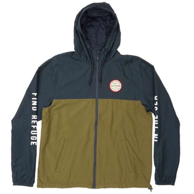 Salty Crew Twin Fin Windbreaker – Olive/Navy – X-Large