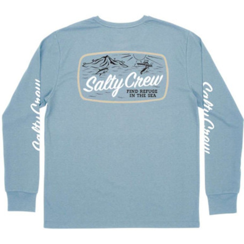 Salty Crew Tuna Isle Long Sleeve Tech Tee – Harbor Blue – 2X-Large