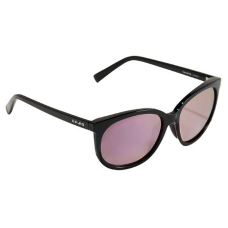 Bajio Casuarina Sunglasses – Gloss Black Frame/Pink Plastic Lens