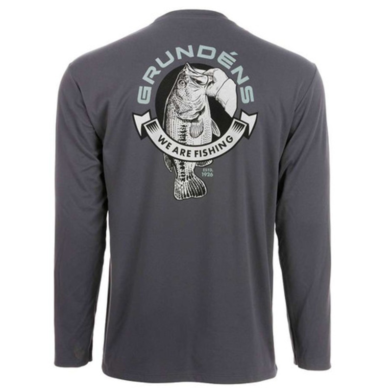 Grundens Tech Tee Long Sleeve Shirt – Bass Print – X-Large