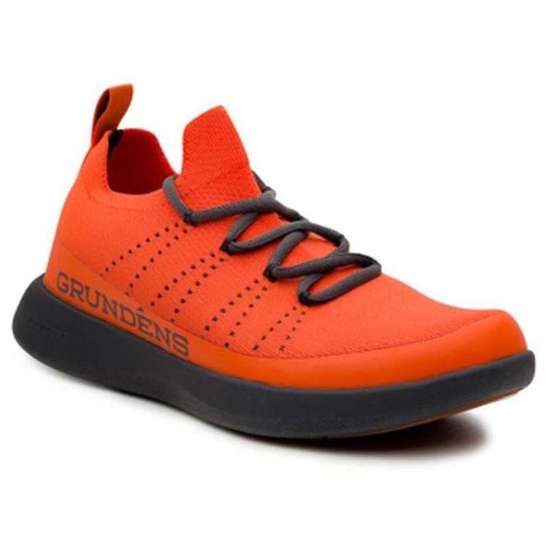 Grundens Sea Knit Boat Shoe – Red Orange – 10