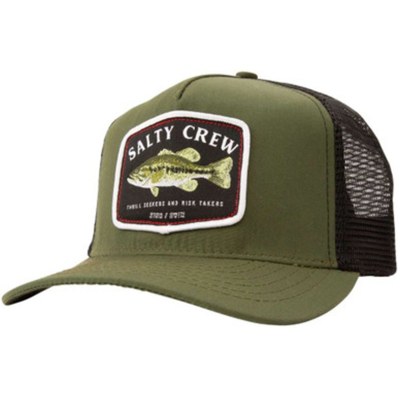 Salty Crew Bigmouth Retro Trucker Hat – Army/Black
