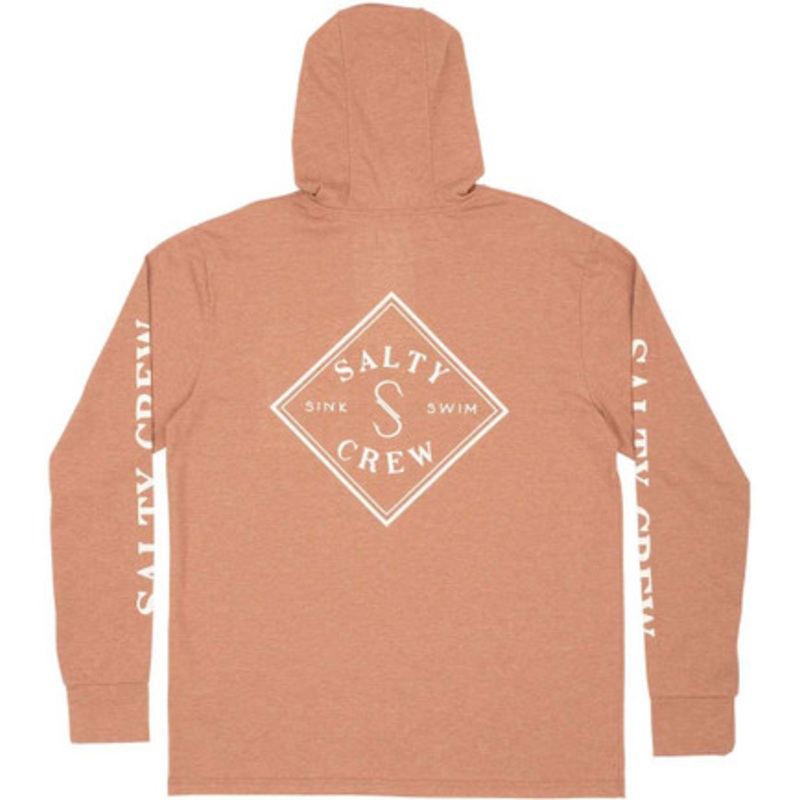 Salty Crew Tippet Pocket Hood Tech Tee – Clay – Large