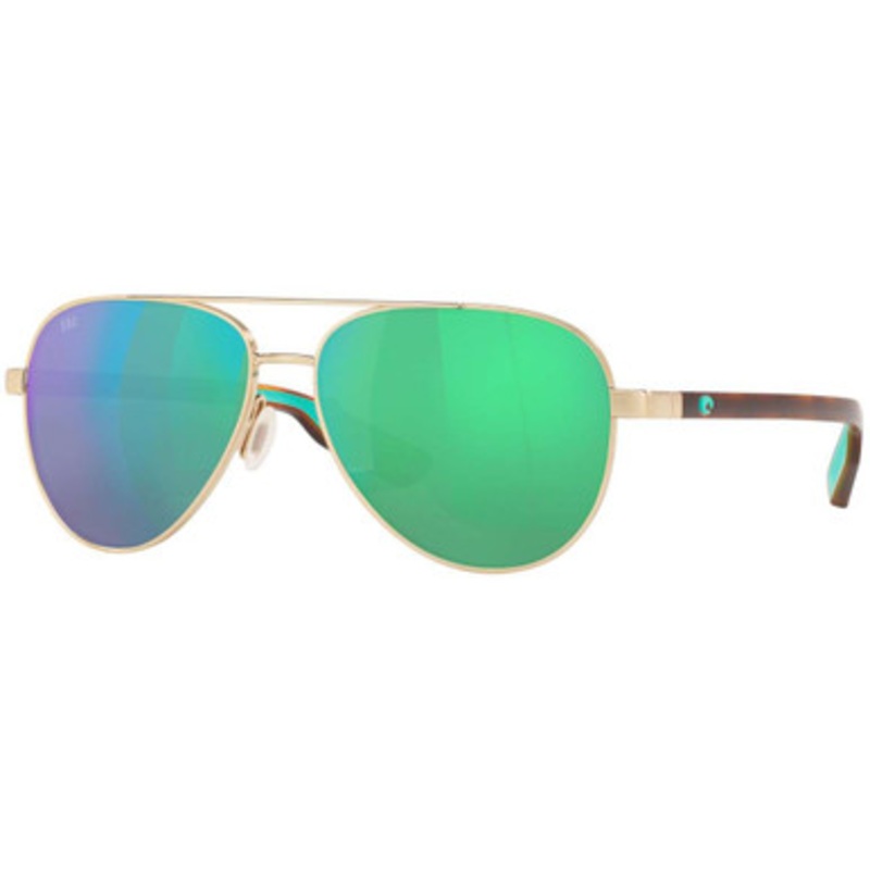 Costa Peli Sunglasses – Brushed Gold/Green Mirror – 580P Lens
