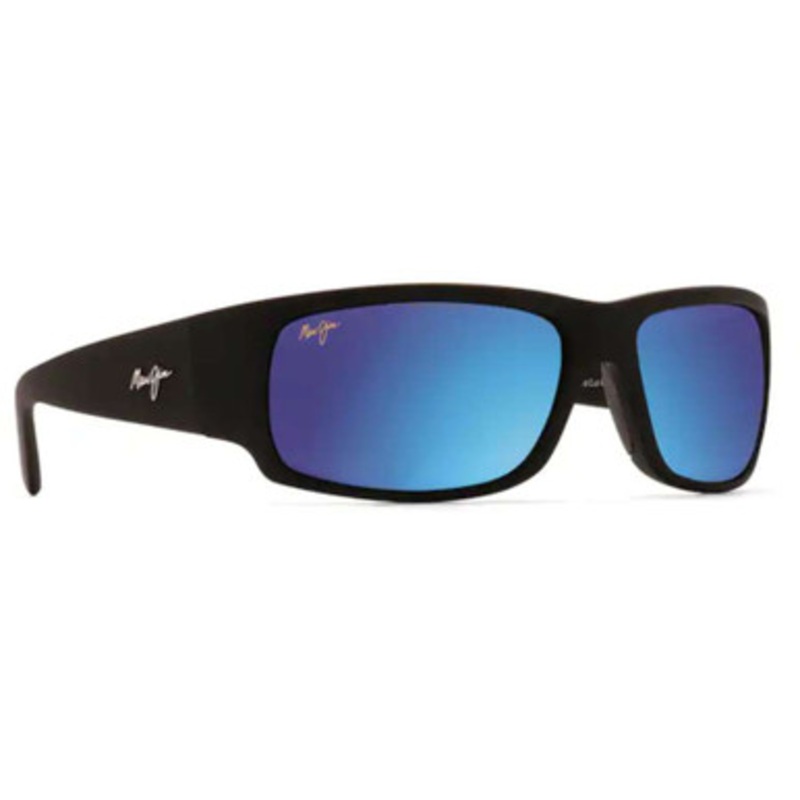 Maui Jim World Cup Sunglasses – Matte Black Rubber/Blue Hawaii 2.50 Bi-Focal Lens