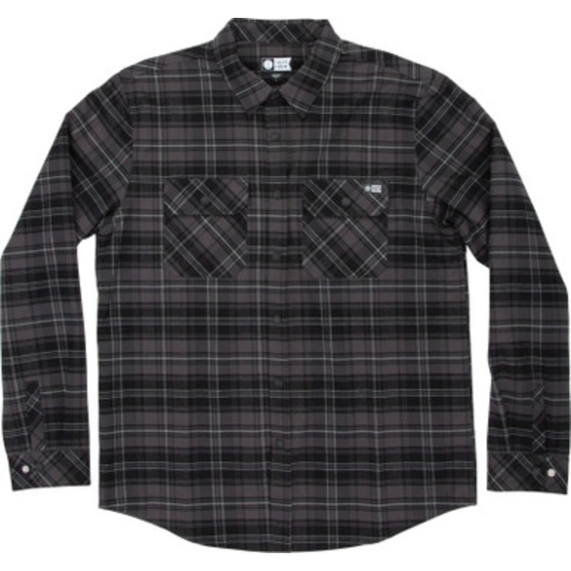 Salty Crew Boatyard Tech Flannel Shirt – Black – 2X-Large