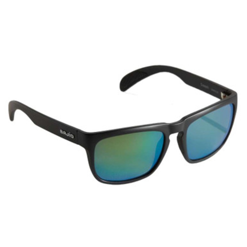 Bajio Swash Sunglasses – Matte Black Frame/Green Glass Lens