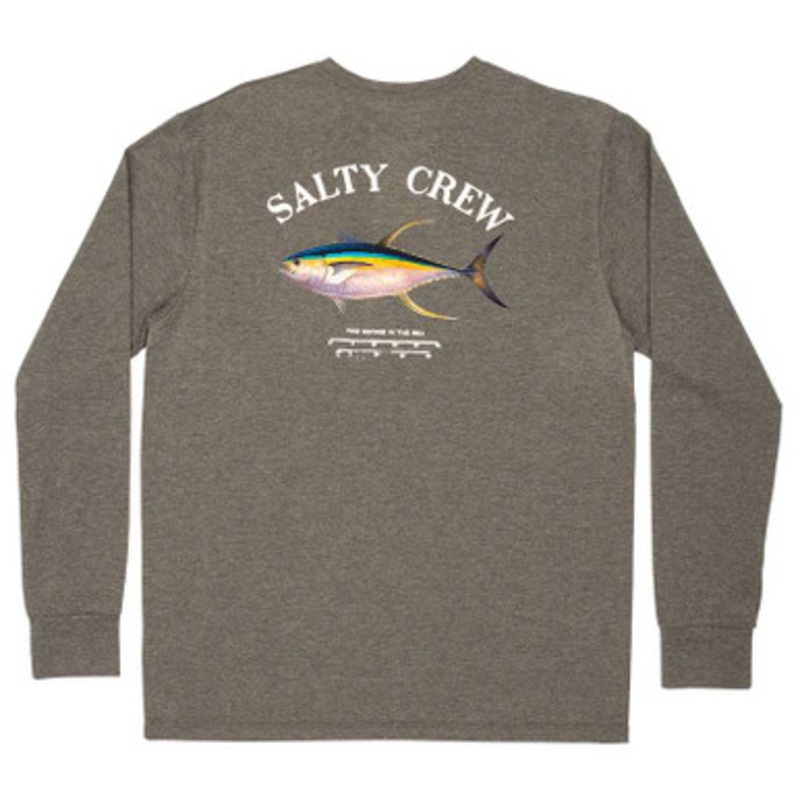 Salty Crew Ahi Mount Long Sleeve Tech T-Shirt – Charcoal – 2XL