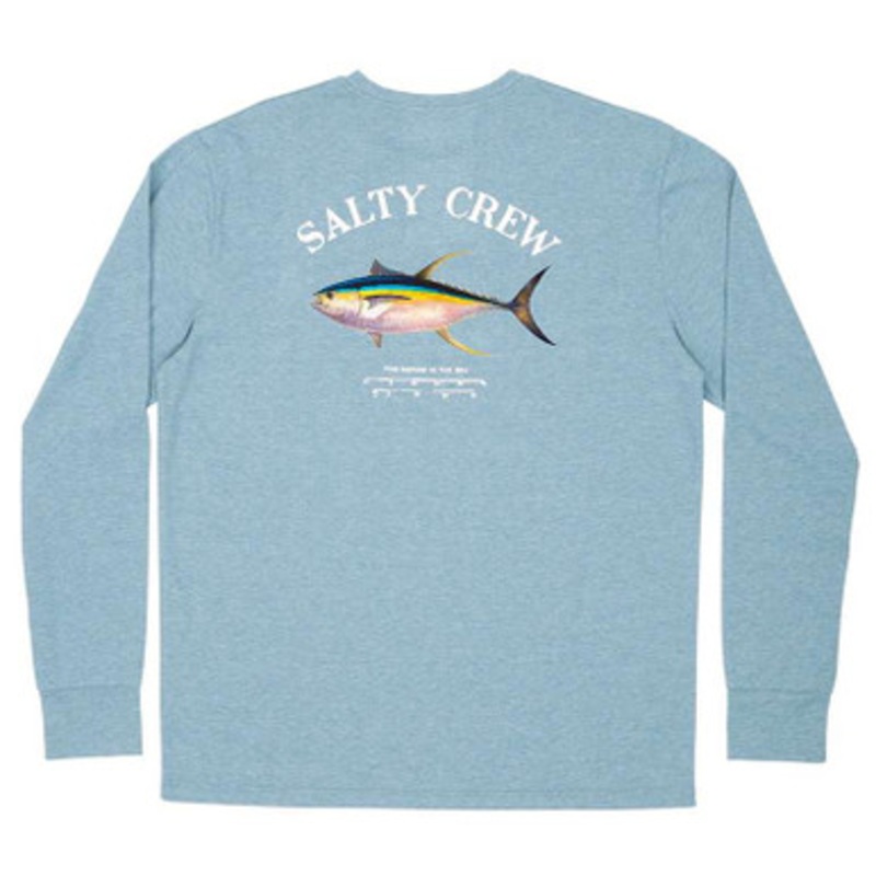 Salty Crew Ahi Mount Long Sleeve Tech T-Shirt – Harbor Blue – L