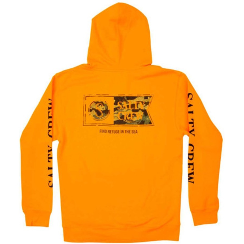 Salty Crew Alpha Decoy Fleece Hoodie – Orange – Large