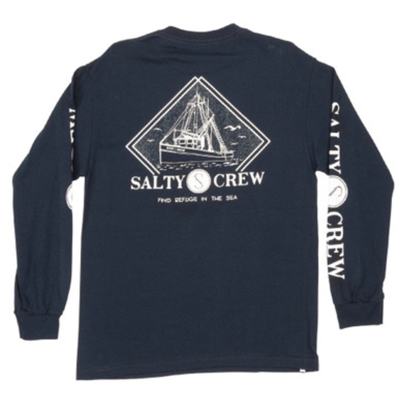 Salty Crew Trawlin Standard Long Sleeve T-Shirt – Navy – X-Large