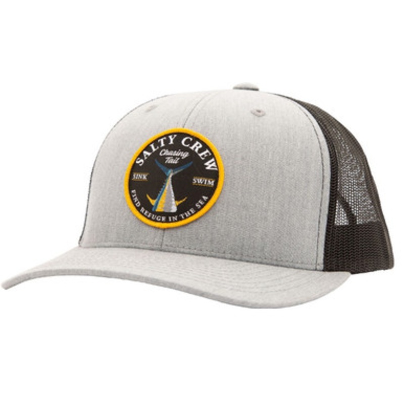 Salty Crew Bottom Dweller Retro Trucker Hat – Heather Grey/Black