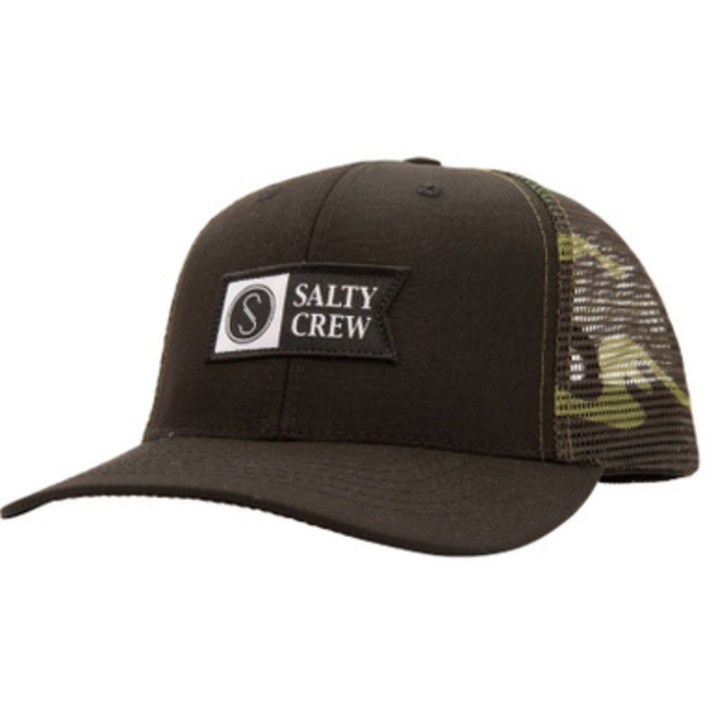 Salty Crew Pinnacle Retro Trucker Hat – Black/Camo