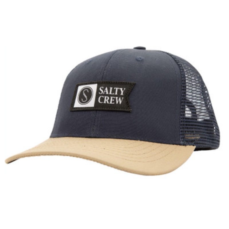 Salty Crew Pinnacle Retro Trucker Hat – Navy/Tan