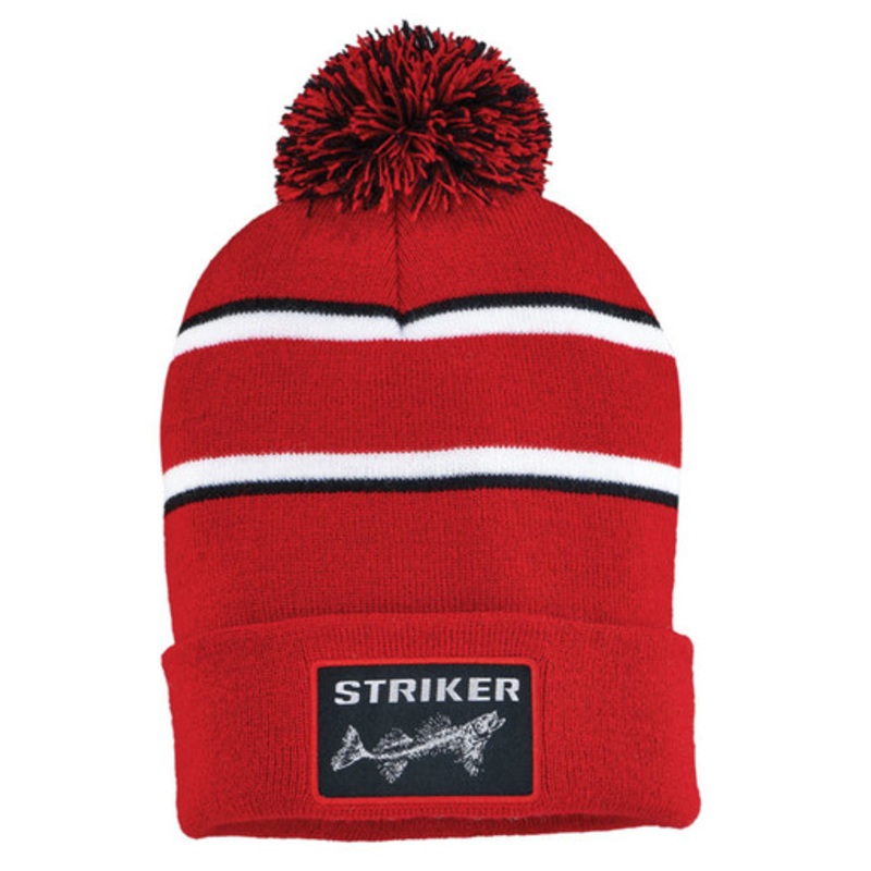 Striker SI Striped Pom Hat – Red/White
