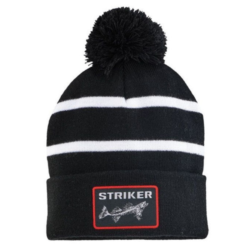 Striker SI Striped Pom Hat – Black/White