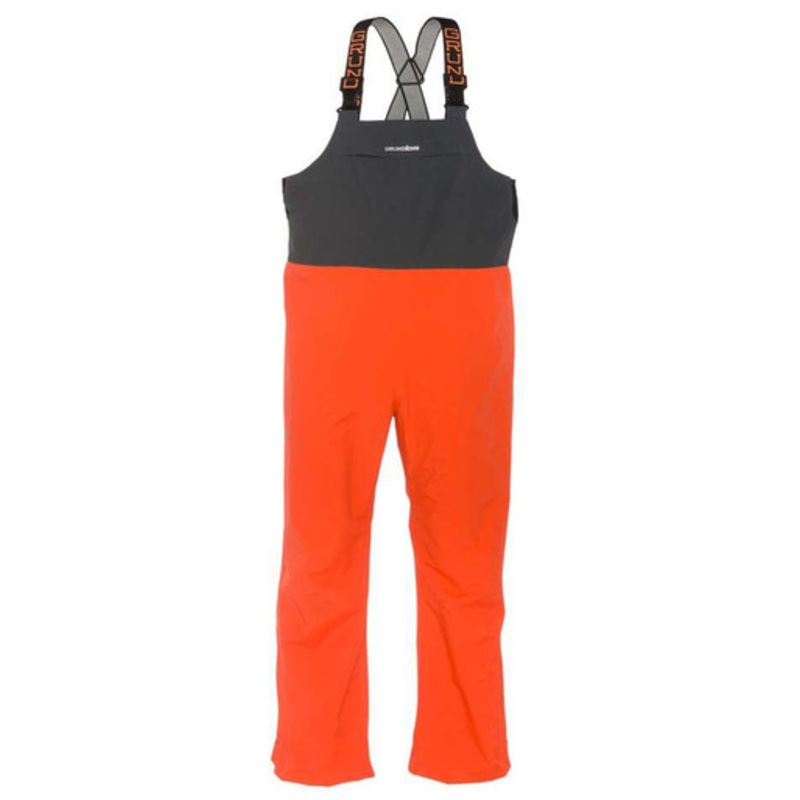 Grundens Full Share Bib – Orange/Grey – Large