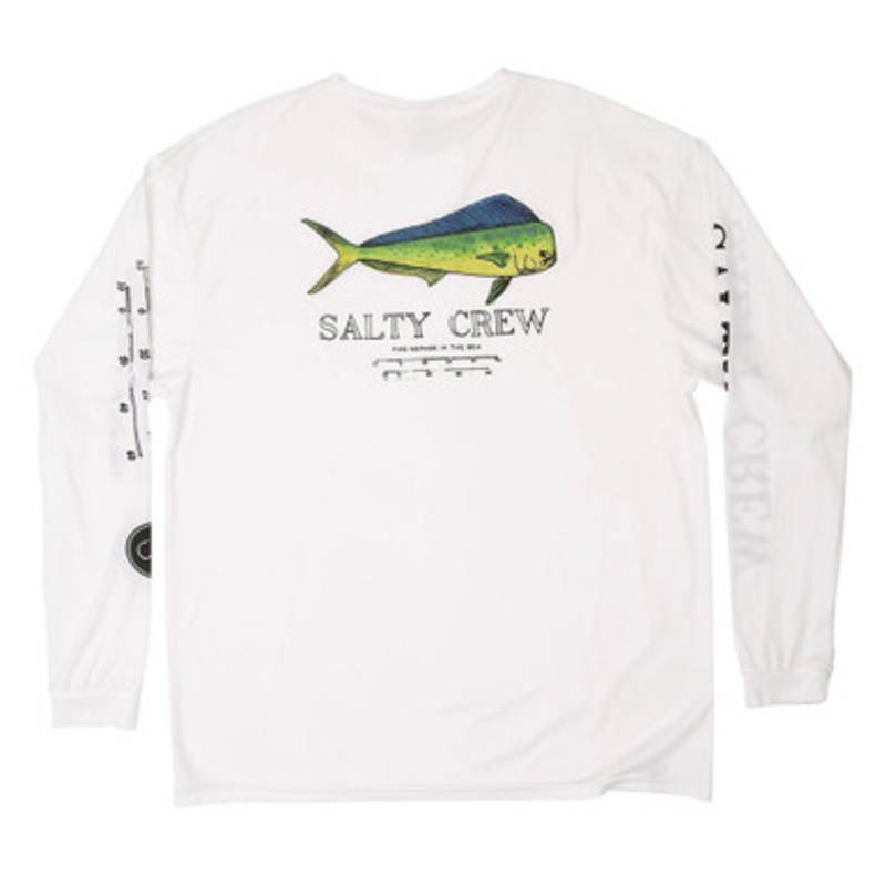 Salty Crew Bull Long Sleeve Technical T-Shirt – White – L