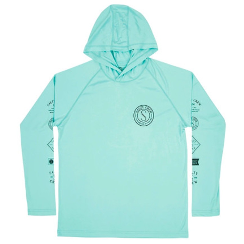 Salty Crew Palomar Pinnacle Tech Hood Shirt – Dusty Blue – M