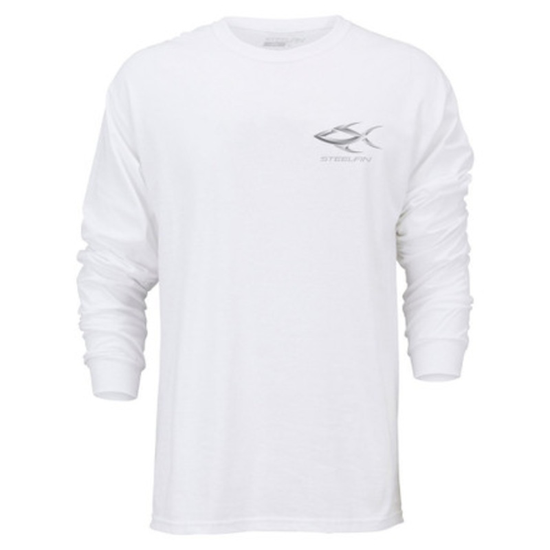 Steelfin Long Sleeve Tuna Shirt White – Size Large