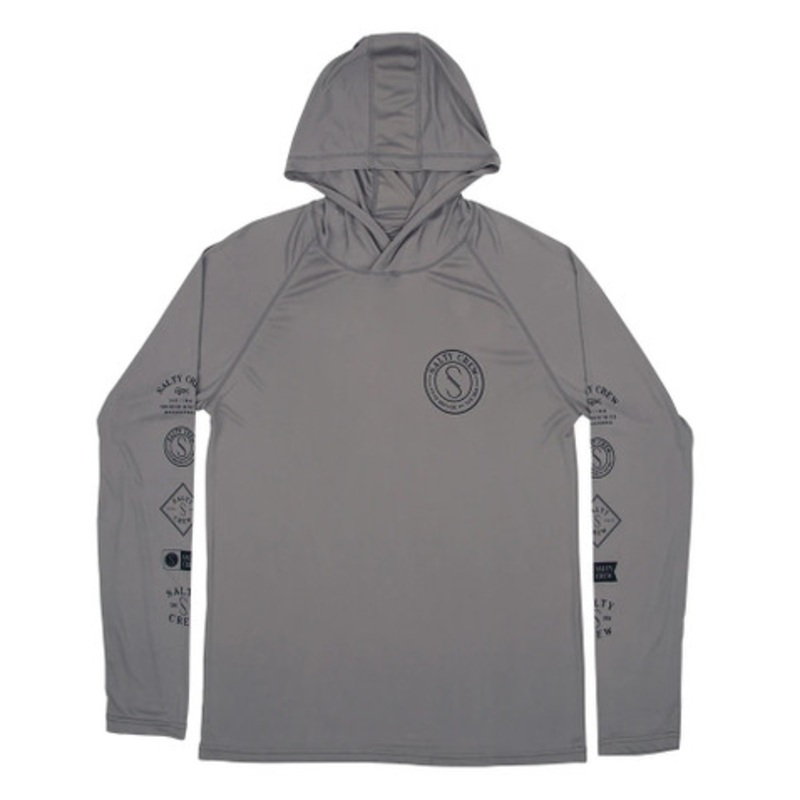 Salty Crew Palomar Pinnacle Tech Hood Shirt – Grey – L
