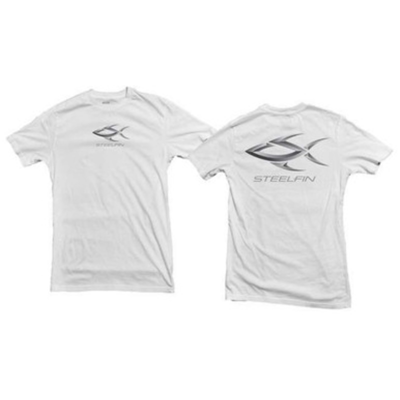 Steelfin Short Sleeve Logo Tee White – Size Medium