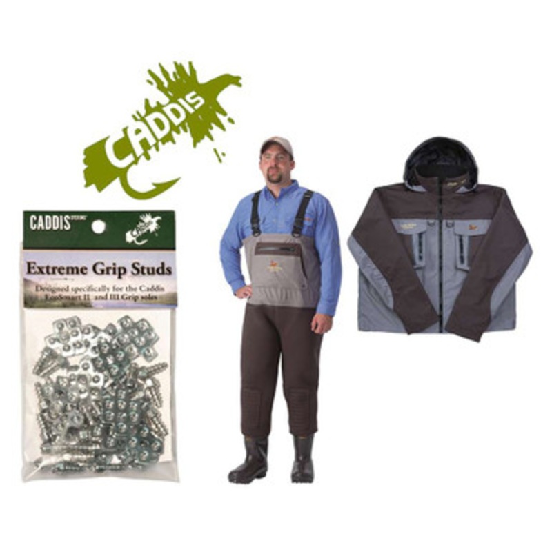 Caddis Northern Guide Waders/Northern Guide Jacket/Grip Studs Kit Bib 8 Jacket Size Medium