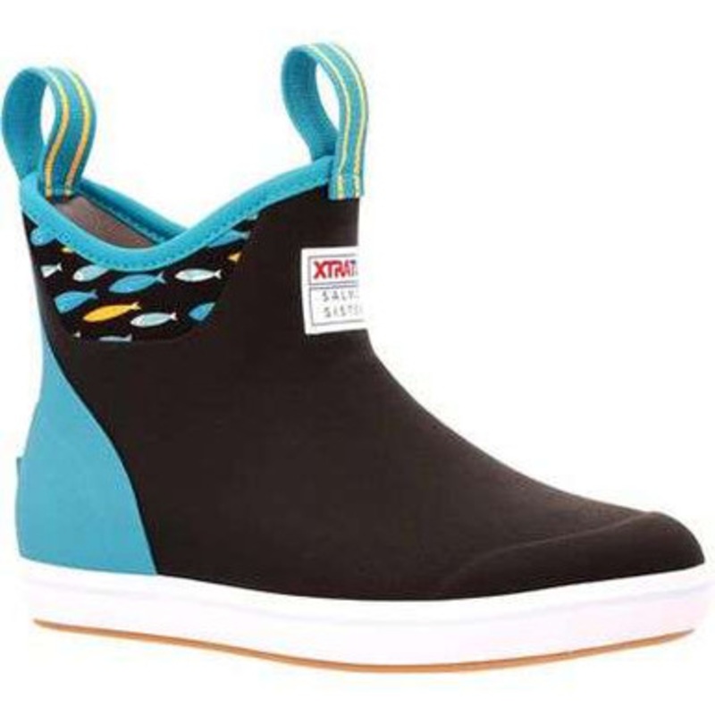 Xtratuf Womens Salmon Sisters 6in Ankle Deck Boot – Black – 11