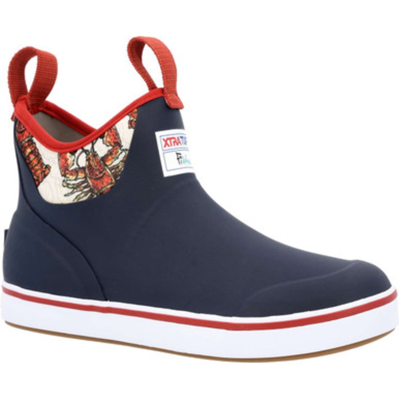 Xtratuf Women’s Ankle Deck Boots – Fishe Wear Navy/Lobster – 5