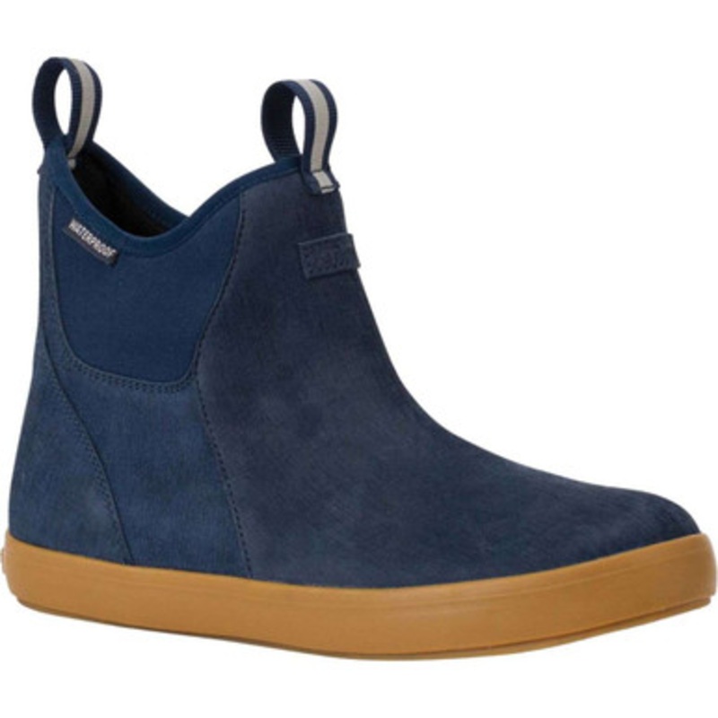 Xtratuf Men’s Leather Ankle Deck Boots – Navy  – 8.5