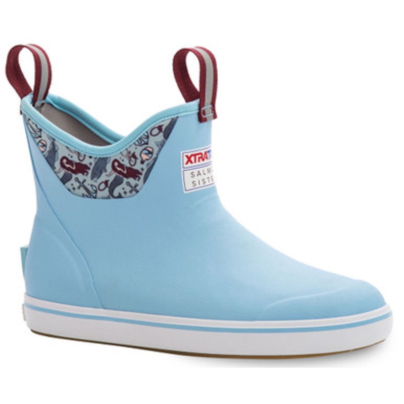 Xtratuf Women’s Ankle Boot – Salmon Sisters – Blue/Mermaid Life – 7