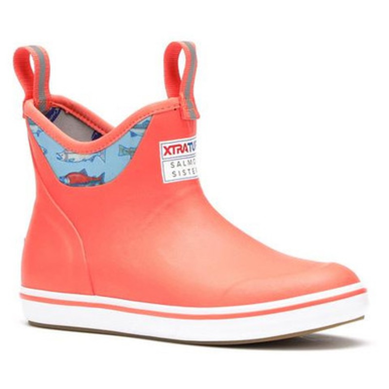 Xtratuf Women’s Ankle Deck Boot – Salmon Sisters Coral – Size 10